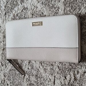 Kate Spade Neda Laural Way Leather Zip Around Wallet - Cement / pmc